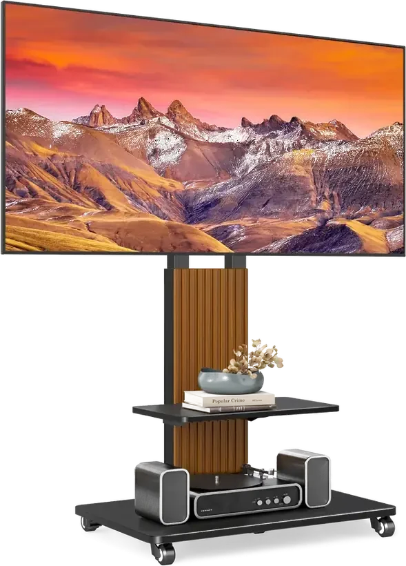 עמוד רצפה לטלוויזיה TF1304 · עץ מלא ואלומיניום